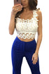 Sexy White Lacy Trimmed Crop Top